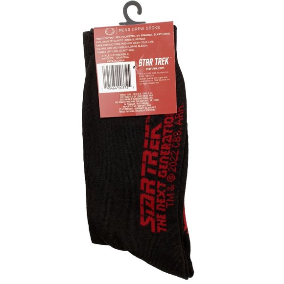 Jean Luc Picard Star Trek Socks Crew Cut Novelty Official Space Gift Men Size 13 - Picture 3 of 4